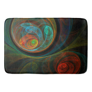 Tapis De Bain Bleu de renaissance Art Abstrait