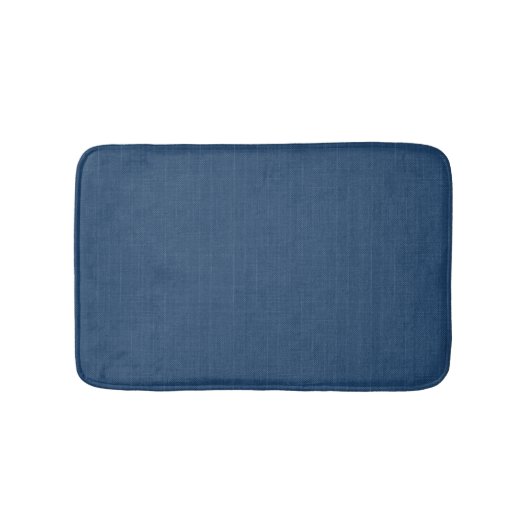 Tapis De Bain Bleu denim uni texturé (Devant)