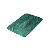 Tapis De Bain Bleu doré Marbling : Art fluide (Angle)