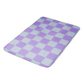 Tapis De Bain Bleu doux et À damiers lavande (Angle)
