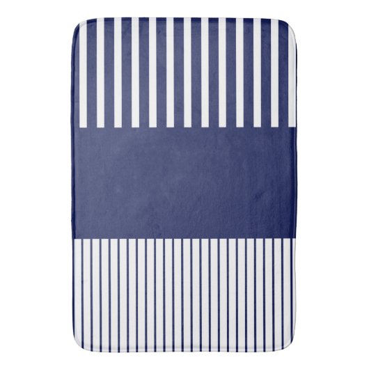 Tapis De Bain Bleu et blanc (devant Vertical)