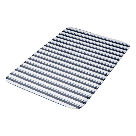Tapis De Bain Bleu et blanc (Angle)