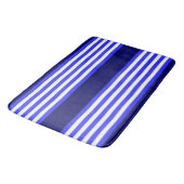Tapis De Bain Bleu et blanc cinq bandes motif (Angle)