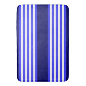 Tapis De Bain Bleu et blanc cinq bandes motif (devant Vertical)