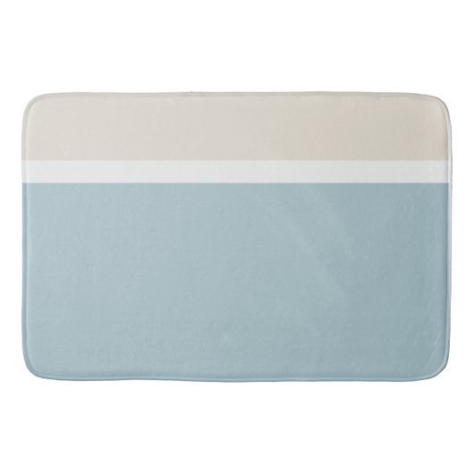 Tapis de bain bleu et blanc Coastal Calm Spa (Devant)