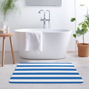 Tapis De Bain Bleu et blanc Couleurs modifiables