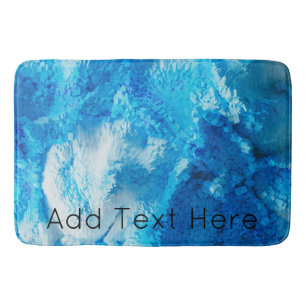 Tapis De Bain Bleu et blanc Mélange d'art Abstrait