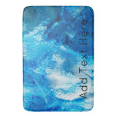 Tapis De Bain Bleu et blanc Mélange d'art Abstrait (devant Vertical)