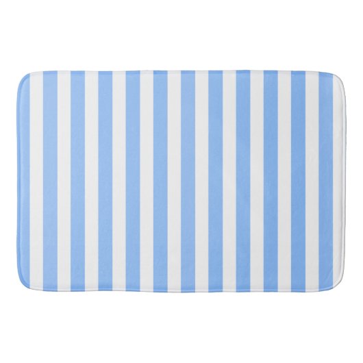 Tapis De Bain Bleu et blanc rayures de bonbons (Devant)