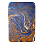 Tapis De Bain Bleu et cuivre Art moderne Abstrait (devant Vertical)