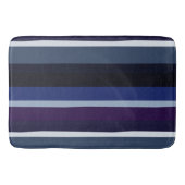 Tapis De Bain Bleu et pourpre Abstrait rayures (Devant)