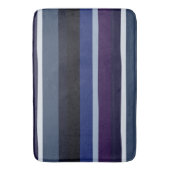 Tapis De Bain Bleu et pourpre Abstrait rayures (devant Vertical)