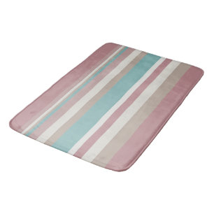 Tapis De Bain Bleu et rose clair