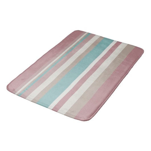 Tapis De Bain Bleu et rose clair (Angle)