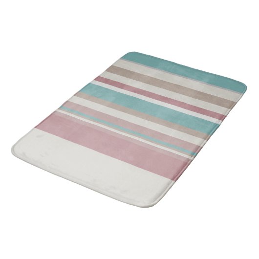 Tapis De Bain Bleu et rose clair (Angle)