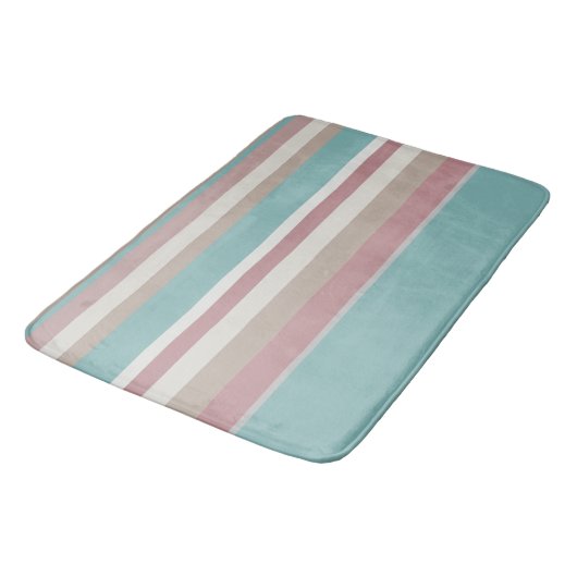Tapis De Bain Bleu et rose clair (Angle)