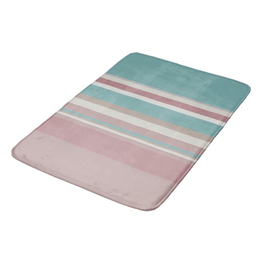 Tapis De Bain Bleu et rose clair (Angle)