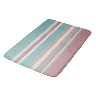 Tapis De Bain Bleu et rose clair
