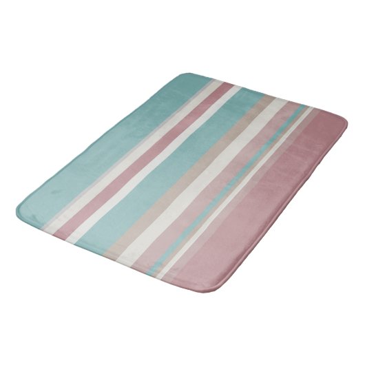 Tapis De Bain Bleu et rose clair (Angle)