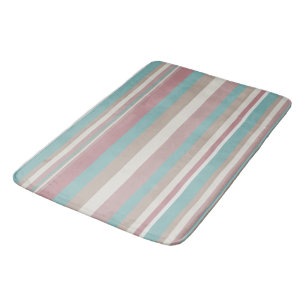 Tapis De Bain Bleu et rose clair