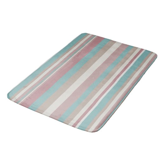 Tapis De Bain Bleu et rose clair (Angle)