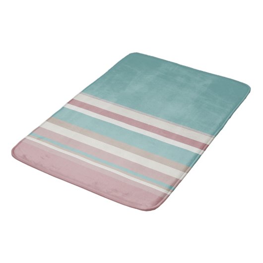 Tapis De Bain Bleu et rose clair (Angle)