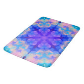 Tapis De Bain Bleu et rose Gradient Pastel Bubble Art (Angle)