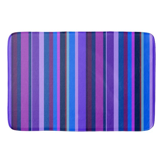 Tapis De Bain Bleu et violet bandes verticales (Devant)