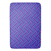 Tapis De Bain Bleu et violet rayures double tissage (devant Vertical)