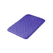 Tapis De Bain Bleu et violet rayures double tissage (Angle)