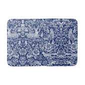 Tapis De Bain Bleu foncé Blanc Bois Animaux Nature Art (Devant)
