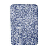 Tapis De Bain Bleu foncé Blanc Bois Animaux Nature Art (Devant (Vertical))