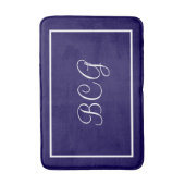 Tapis de bain bleu foncé monogrammé (Devant (Vertical))