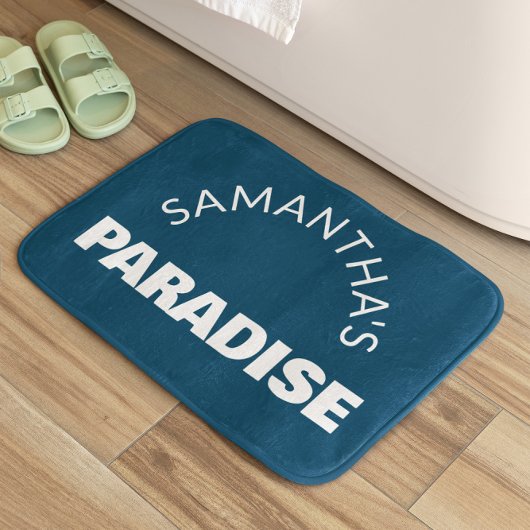 Tapis de bain bleu foncé personnalisé