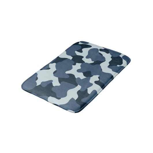 Tapis De Bain Bleu, grandes taches de vache (Angle)