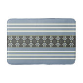 Tapis De Bain Bleu gris blanc et vert (Devant)