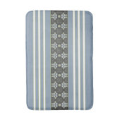 Tapis De Bain Bleu gris blanc et vert (Devant (Vertical))
