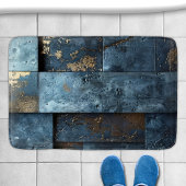 Tapis De Bain Bleu industriel Abstrait