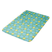 Tapis De Bain Bleu jaune Abstrait (Angle)