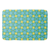 Tapis De Bain Bleu jaune Abstrait (Devant)