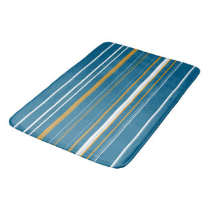 Tapis De Bain Bleu jaune et blanc