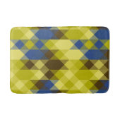 Tapis De Bain Bleu Jaune et géométrique marron (Devant)