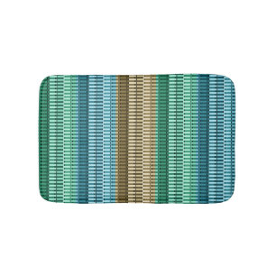 Tapis De Bain Bleu Jaune Vert Moderne Abstrait De Style Motif