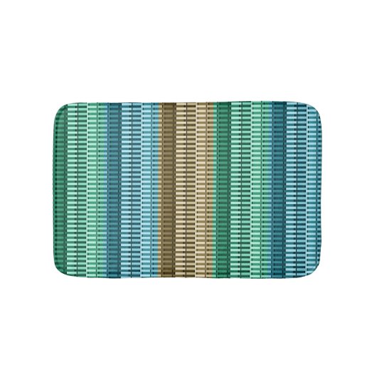 Tapis De Bain Bleu Jaune Vert Moderne Abstrait De Style Motif (Devant)