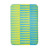 Tapis De Bain Bleu Jaune Vert Motif Rayé (Devant (Vertical))