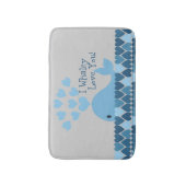 Tapis De Bain Bleu Je Whaley T'Aime ! (Devant (Vertical))