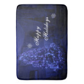Tapis De Bain Bleu Joyeux sapin de Noël (devant Vertical)