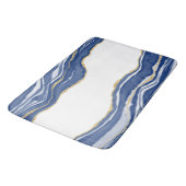 Tapis De Bain Bleu Marbre Agate Parties scintillant or (Angle)