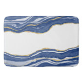Tapis De Bain Bleu Marbre Agate Parties scintillant or (Devant)