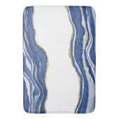 Tapis De Bain Bleu Marbre Agate Parties scintillant or (devant Vertical)
